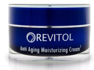 A blue bottle of Revitol Anti Aging Cream, which is the Best Anti Wrinkle Cream