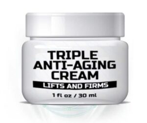 A bottle of Triple Anti-Aging Cream, which is the Best Anti-Aging Cream